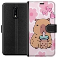 Miniatyrbilde 1 av 3: OnePlus 7 Lommeboketui Kawaii Capybara Hjerteanime Stil Søt D