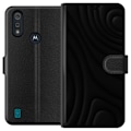 Miniatyrbillede 1 af 3: Motorola Moto E6i Tegnebogsetui Sorte Bølger