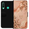 Kompatibel Tegnebogsetui til Huawei P40 lite E Ferskenblad orange