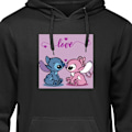 Miniatyrbillede 1 af 3: Hoodie til Voksen | Behagelig Hættetrøje Lilo & Stitch - Ang sort S