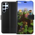 Kompatibel Tegnebogsetui til Samsung Galaxy S22 Ultra 5G Minecraft