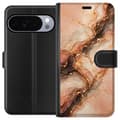 Kompatibelt Lommeboketui til Google Pixel 11 Pro XL Marmorhjerte oransje