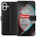 Miniatyrbillede 1 af 3: Apple iPhone 16 Plus Tegnebogsetui Supreme Albert Einstein 3D Motiv Streetwear Design Populær Videnskab Ikonisk Grafisk Urban Kunst