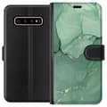 Kompatibelt Plånboksfodral till Samsung Galaxy S10+ Grön Marmor