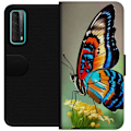 Miniatyrbild 1 av 3: Huawei P smart 2021 Plånboksfodral Fjäril Natur Sommar Motiv Vingar Färgstark Design Populär Dekor Grafiskt Exotiskt Tema