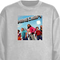 Miniatyrbilde 1 av 3: Sweatshirt for Voksen | Klassisk Collegegenser A Minecraft Mov grå L