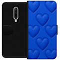 Miniatyrbillede 1 af 3: OnePlus 7 Pro Tegnebogsetui Blå Hjerter