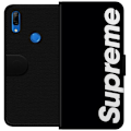 Miniatyrbillede 1 af 3: Huawei P Smart Z Tegnebogsetui Supreme Sort Hvid Streetwear Design Klassisk Modeikon Trend Urban Stil Grafiskt Motiv Populær