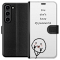 Miniatyrbild 1 av 3: Samsung Galaxy S24+ Plånboksfodral You Don’t Know My Password – edgy textmotiv med attityd