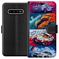 Pikkukuva 1 / 3: Samsung Galaxy S10+ Lompakkokotelo Nopeat Autot - Piirretty Ku