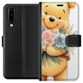 Miniatyrbillede 1 af 3: Huawei P30 Tegnebogsetui Nalle Puh med blomster - klassisk børnefavorit i en blomstrende forårs miljø
