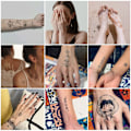Miniatyrbillede 4 af 5: Høj kvalitet ny Henna midlertidig tatovering naturlig tatoveringsfarve sort og brun midlertidig mehndi tatoveringsmærkat midlertidig tatovering SQBB