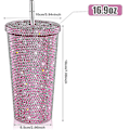 Pikkukuva 3 / 5: Laadukas uuden tyylin Bling Diamond -juomapullo, jossa on kimalle ja kansi Pink
