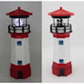 Miniatyrbillede 2 af 4: Højkvalitets ny stil Fyr Lys Solcelledrevet LED Lampe Udendørs Gård Roterende Strålesensor -bea