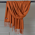 Miniatyrbillede 1 af 10: Cashmere Sjal Uld Shawl Ensfarvet Faux Cashmere Varmt Sjal Marineblå Tassel Sjal Til Kvinder Til Kvinder Caramel color 70*200cm