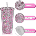 Pikkukuva 2 / 5: Laadukas uuden tyylin Bling Diamond -juomapullo, jossa on kimalle ja kansi Pink