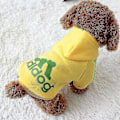 Miniatyrbild 3 av 3: Säsongskampanj! Högkvalitativa Hundkläder Adidog 2024 Nya Vinterkläder för Små och Mellanstora Hundar Hoodies Valpkläder Tröja Gul Yellow 1.5*2kg