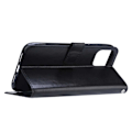 Miniatyrbillede 5 af 8: Højkvalitets ny stil iPhone 13 Pro Max Wallet Case Sort Læder Etui sort black