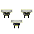 Miniatyrbilde 1 av 4: 3-pakning Barberblad 360 Blader Kompatible med Philips Oneblade Erstatningsblader One Blade Pro Blader Med 360° Rotasjon Høy Kvalitet (Påske)