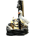 Miniatyrbillede 2 af 3: Højkvalitets ny solcelledrevet springvand med familie i resin, springvandsstatue, havedekorationsspringvand udendørs baggårdsdekoration