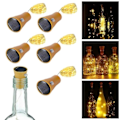 Pikkukuva 1 / 3: Laadukas uusi tyyli 5-pack Flasklampor aurinkokennolla - Valonauha pulloille LED Korkkivalo keltainen