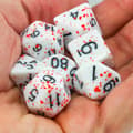Miniatyrbild 4 av 5: 7x Tärningar för Dungeons & Dragons - Vit/Röd multifärg multicolor
