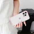 Miniatyrbild 2 av 5: Compatible with iPhone 16 Pro Case TPU+PC Crystal Clear Back with Lanyard Hole - Grey Multicolor Multicolor Pink