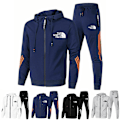 Pikkukuva 5 / 6: Erikoistarjous! Laadukas uusi The North Face miesten treenisetti hupparilla, collegepaidalla, juoksuhousuilla, 2 osaa/setti, urheiluvaatteet, musta musta LL L Black