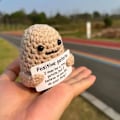 Miniatyrbillede 5 af 5: Højkvalitets ny stil 1 stk. Mini Sjov Positiv Kartoffel, Sødt Uld Hæklet Strikket Kartoffel Legetøj