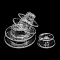 Miniatyrbild 3 av 5: Högkvalitativt nytt 6-vånings runt macaron-torn i plast - Dessertdisplayställ - Macaronhållare 10 Tier
