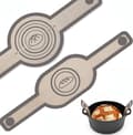 2pcs Silicone Baking Mat for Cast Iron Pot, Silicone Bread Sling with Long Handles Reusable Baking Accessories for Sourdough Bread grå