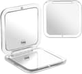 Portable Folding Makeup Mirror with 15x Magnification silver