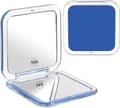 Portable Folding Makeup Mirror with 15x Magnification blå