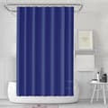 Waterproof Shower Curtain 180x180 cm – Solid Color with Hooks, Washable & Quick-Drying Dark Blue
