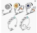 5-pack Fidget Anxiety Rings Adjustable Ring Set Adjustable Rings Fidget Rings Women's Bead Band