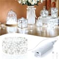 20M LED Ljusslinga 1-pack - Timer Kallvit Uppladdningsbar för Jul Bröllopsfest White 1 PC-20 meters