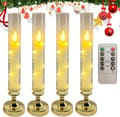 Fjärrkontroll LED-ljus - Flamfri Ambient Guld för Romantisk Bröllopsinredning Gold With remote control