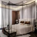 Mosquito net for bed, queen square mosquito net for king size bed - 190 x 210 x 240 cm Black