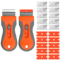 Telescopic Glue Scraper 2-pack, Slide Scraper with 20 Replaceable Blades, Cleaning Tool for Stickers, Silicone, Paint and Stove
