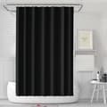 Waterproof Shower Curtain 180x180 cm – Solid Color with Hooks, Washable & Quick-Drying Black