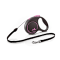 Miniatyrbillede 1 af 3: Ladestang - Flexi - FU12C5-251-S-CP - 5m - Sort/Rosé - Til hunde op til 12kg svart/rosa