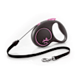 Miniatyrbillede 1 af 3: Udtrækkelig snor - Flexi - FU22C5-251-S-CP - 5m - Sort/Pink - Til hunde op til 20 kg svart/rosa
