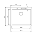 Miniatyrbillede 2 af 2: Vask - TEKA - Forsquare - Tegranite - 50x40 cm - Automatisk afløb - Sort Svart