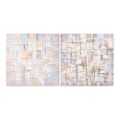 Pikkukuva 1 / 3: Kehys DKD Home Decor Squares Canvas Abstract (2 kpl) (100 x 3 x 100 cm)