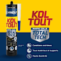 Pikkukuva 3 / 5: Kiinnitys- ja tiivistysliima - CYANOLIT - Total tech - Musta - 290 ml karttu - Monikäyttöinen - Korkea kestävyys ja joustava