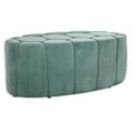 Miniatyrbillede 1 af 4: grøn polyester bænk, mdf træ (122 x 51 x 46,5 cm)