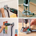 Miniatyrbillede 3 af 4: Tecmobil Drilling Support - wolfcraft - Justerbar og bærbar boreguide - 4522000 Grå, sort og grøn