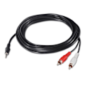 Miniatyrbillede 1 af 4: Nanokabel 10.24.0305 lydkabel - 3,5 mm han - 2 x RCA han - 5 m - Sort
