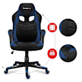 Miniatyrbillede 3 af 4: HUZARO Force 2.5 blå Chaise Gaming Fritstående Spilstol med åndbart stof, vippefunktion til vækst 120-150cm sort, blå