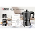 Miniatyrbillede 4 af 4: Cafeteria - Monix - M640009 - 9 kopper - Sort - Trykpresse kaffemaskine